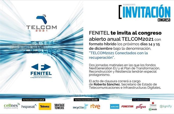 Invitación para todos los Colegiados del COIT. Congreso de FENITEL «TELCOM2021 Conectados con la recuperación»