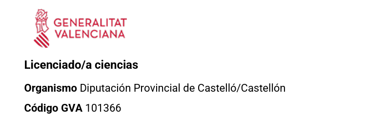 Oposición Licenciado en Ciencias.