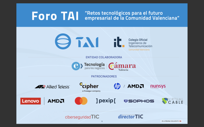 Ya disponible el informe del I Foro TAI Valencia: «Retos tecnológicos para el futuro empresarial de la Comunidad Valenciana»